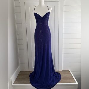 Windsor Royal Blue Beaded Spaghetti-Strap Formal Wear, Prom Gown - New with Tags